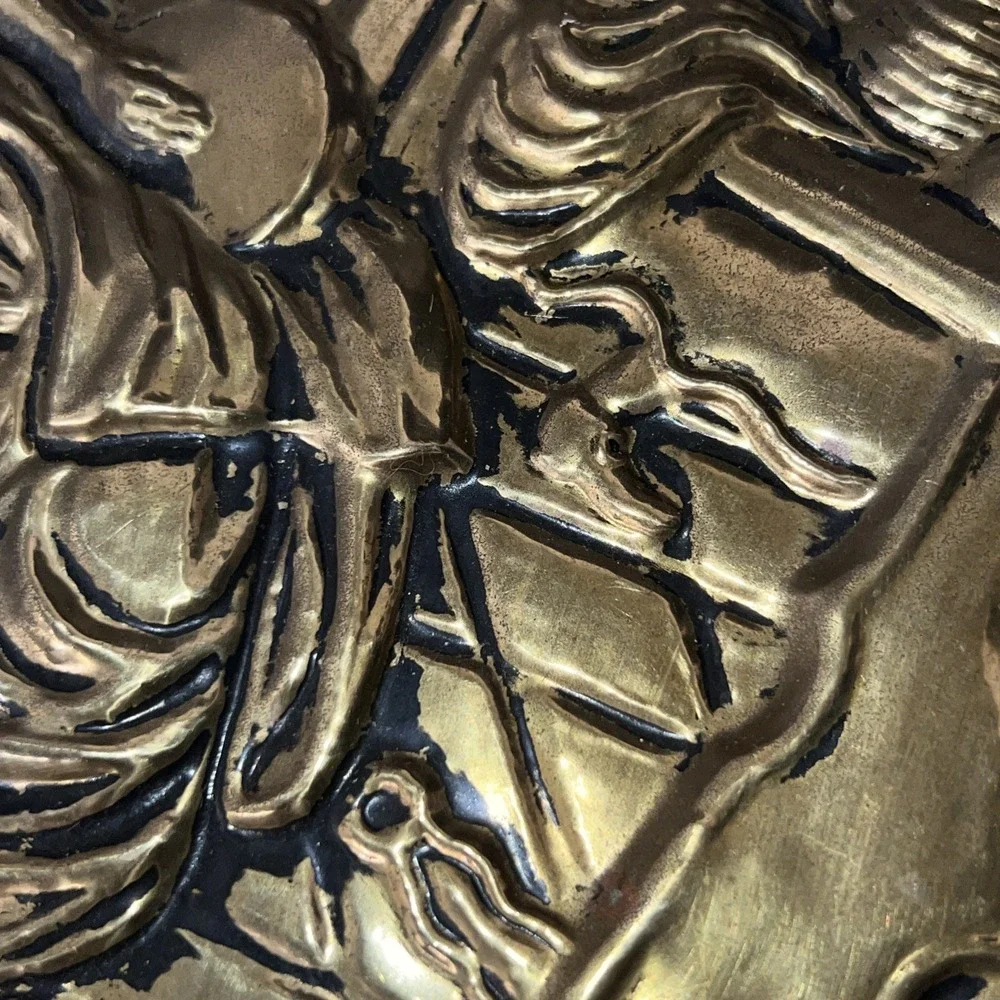 Vintage‎ Embossed Brass 16.5